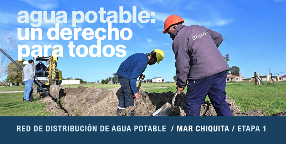 Avanza la ejecución de la red de distribución de agua potable en Mar Chiquita 